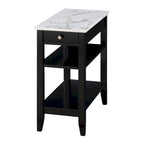 Table d'appoint de chevet American Heritage à 1 tiroir avec étagères