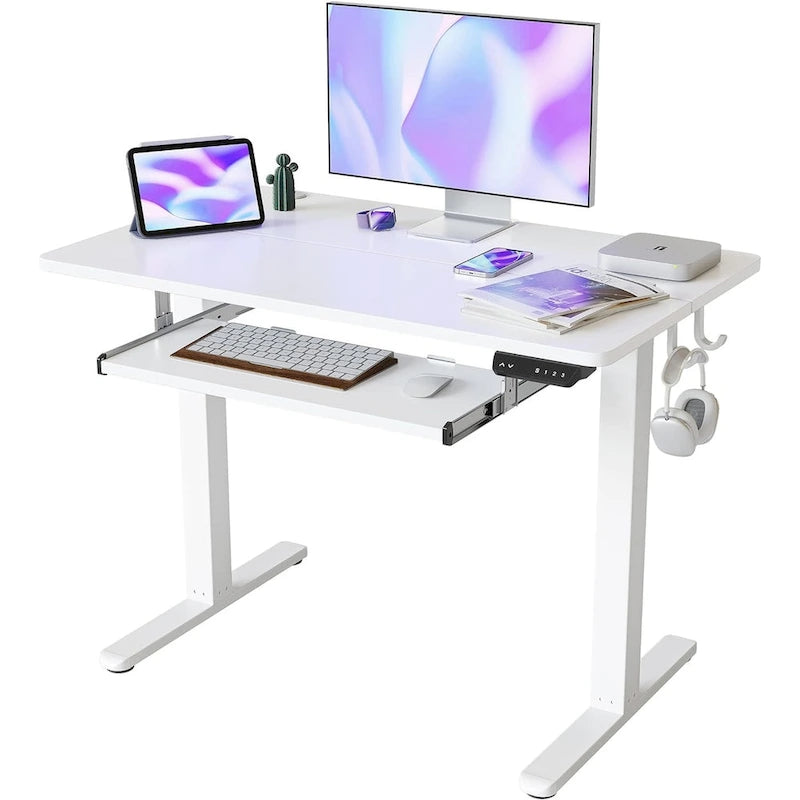 FEZIBO/Meubles de bureau à domicile/Bois/Bureau avec tablette coulissante pour clavier/Bureaux