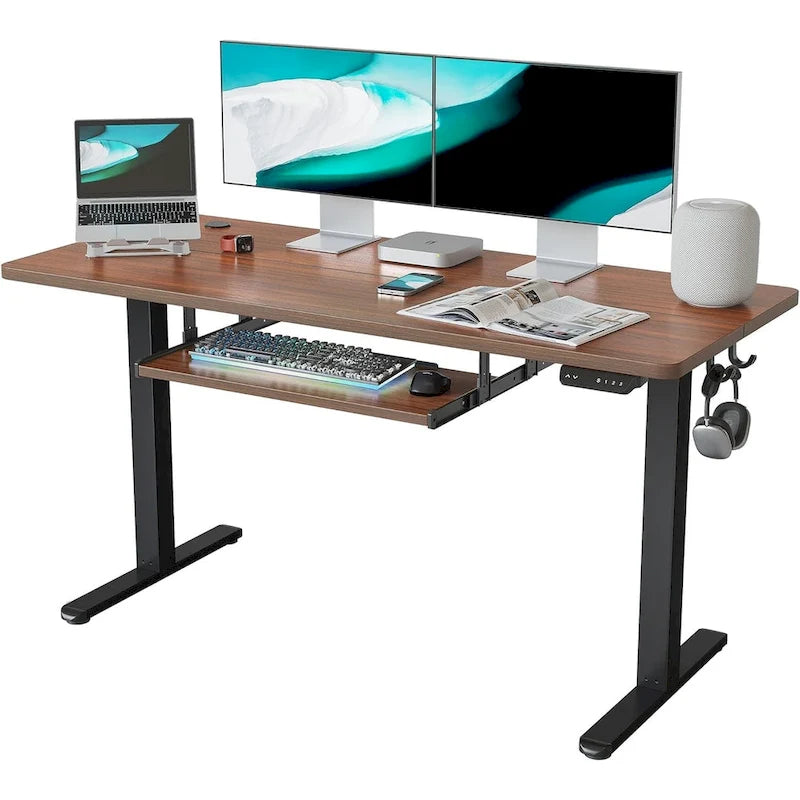 FEZIBO/Meubles de bureau à domicile/Bois/Bureau avec tablette coulissante pour clavier/Bureaux