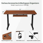 FEZIBO/Meubles de bureau à domicile/Bois/Bureau avec tablette coulissante pour clavier/Bureaux