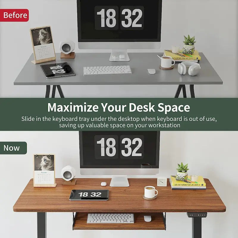FEZIBO/Meubles de bureau à domicile/Bois/Bureau avec tablette coulissante pour clavier/Bureaux