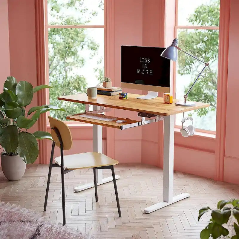 FEZIBO/Meubles de bureau à domicile/Bois/Bureau avec tablette coulissante pour clavier/Bureaux