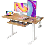 FEZIBO/Meubles de bureau à domicile/Bois/Bureau avec tablette coulissante pour clavier/Bureaux