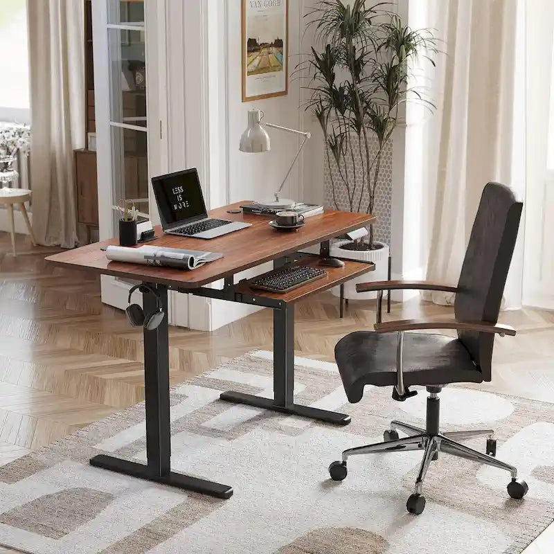 FEZIBO/Meubles de bureau à domicile/Bois/Bureau avec tablette coulissante pour clavier/Bureaux
