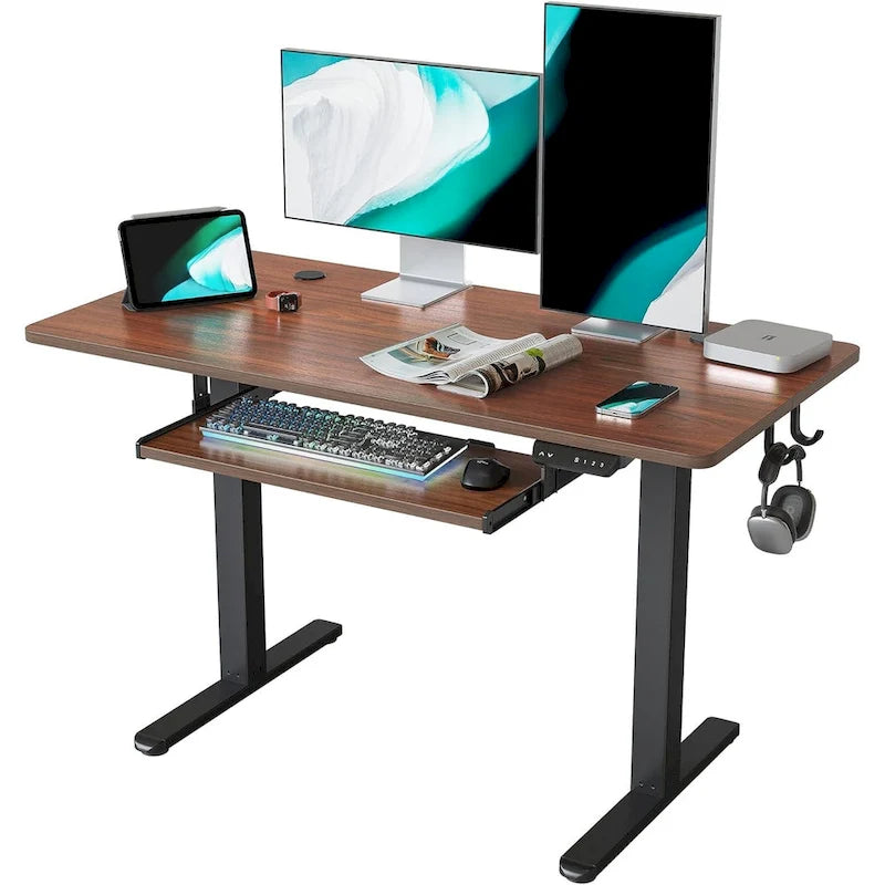 FEZIBO/Meubles de bureau à domicile/Bois/Bureau avec tablette coulissante pour clavier/Bureaux