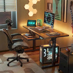 FEZIBO/Meubles de bureau à domicile/Bois/Bureau avec tablette coulissante pour clavier/Bureaux