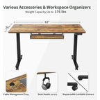 FEZIBO/Meubles de bureau à domicile/Bois/Bureau avec tablette coulissante pour clavier/Bureaux