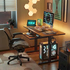 FEZIBO/Meubles de bureau à domicile/Bois/Bureau avec tablette coulissante pour clavier/Bureaux