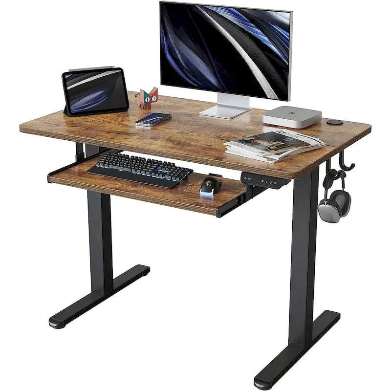 FEZIBO/Meubles de bureau à domicile/Bois/Bureau avec tablette coulissante pour clavier/Bureaux