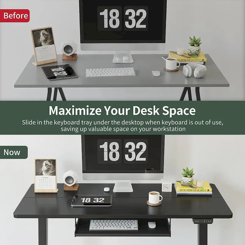 FEZIBO/Meubles de bureau à domicile/Bois/Bureau avec tablette coulissante pour clavier/Bureaux