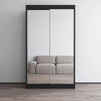Armoire penderie 2 portes Parasol, miroir, moderne et brillante