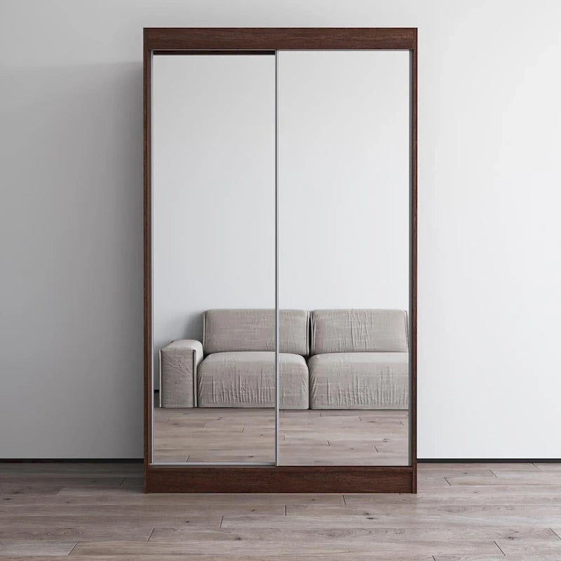 Armoire penderie 2 portes Parasol, miroir, moderne et brillante