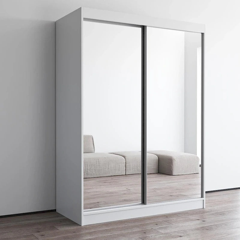 Armoire penderie 2 portes Parasol, miroir, moderne et brillante