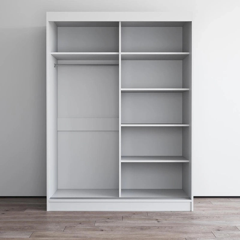 Armoire penderie 2 portes Parasol, miroir, moderne et brillante