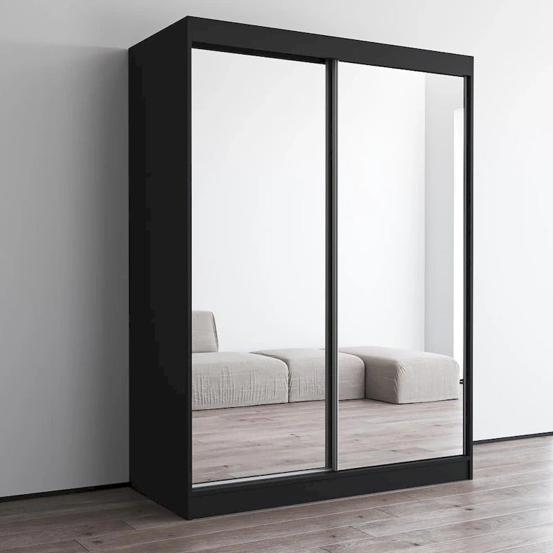 Armoire penderie 2 portes Parasol, miroir, moderne et brillante