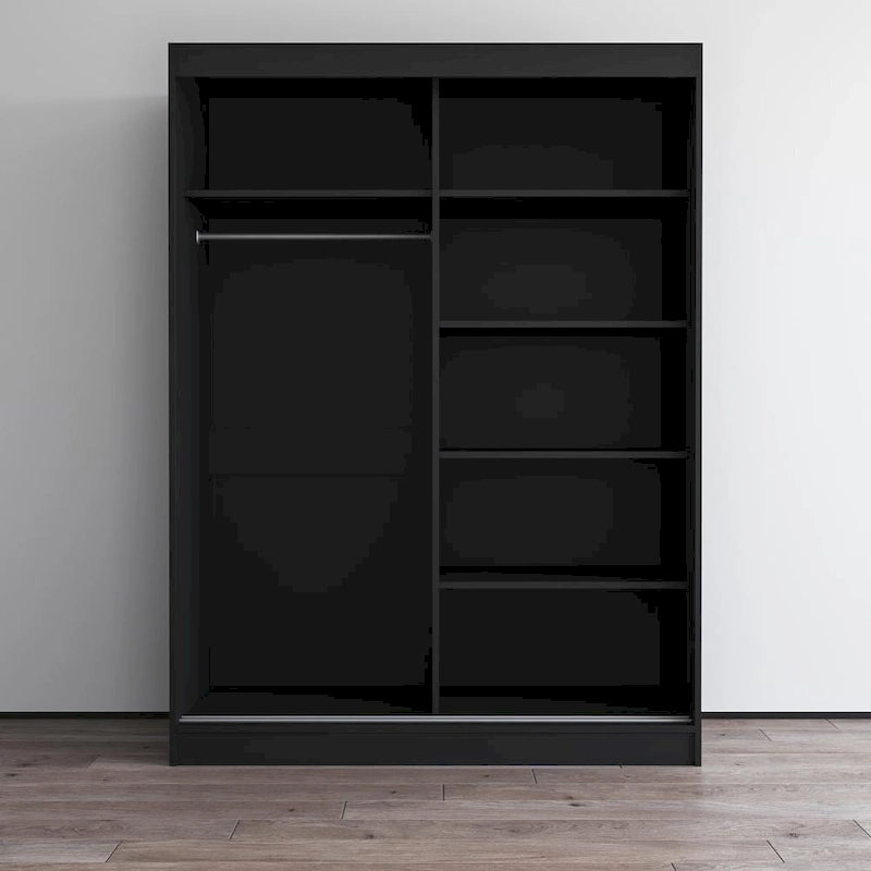 Armoire penderie 2 portes Parasol, miroir, moderne et brillante