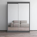 Armoire penderie 2 portes Parasol, miroir, moderne et brillante