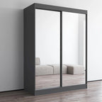 Armoire penderie 2 portes Parasol, miroir, moderne et brillante
