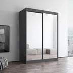Armoire penderie 2 portes Parasol, miroir, moderne et brillante