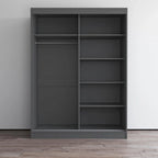 Armoire penderie 2 portes Parasol, miroir, moderne et brillante