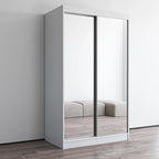Armoire penderie 2 portes Parasol, miroir, moderne et brillante