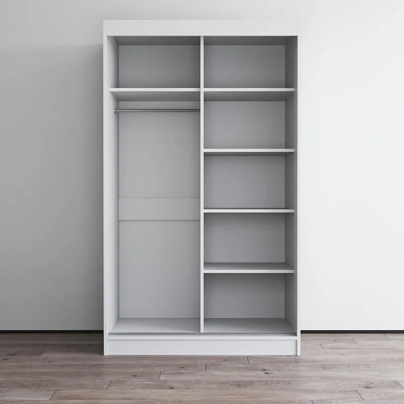 Armoire penderie 2 portes Parasol, miroir, moderne et brillante