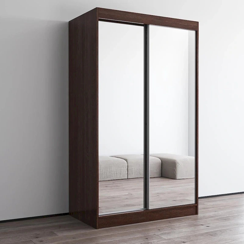 Armoire penderie 2 portes Parasol, miroir, moderne et brillante