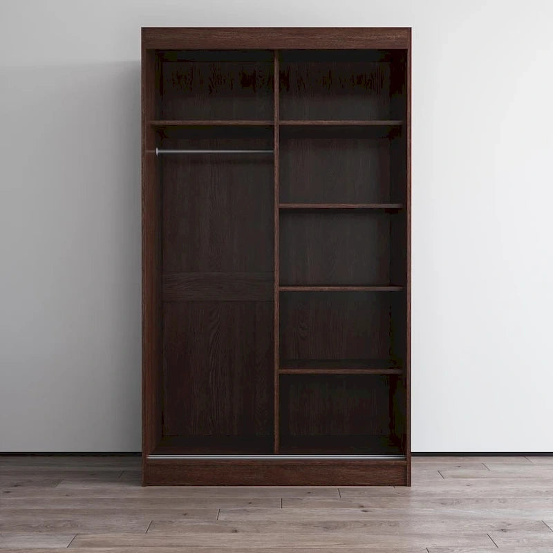 Armoire penderie 2 portes Parasol, miroir, moderne et brillante