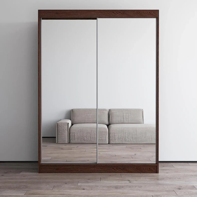 Armoire penderie 2 portes Parasol, miroir, moderne et brillante