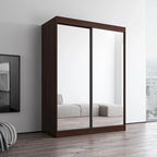 Armoire penderie 2 portes Parasol, miroir, moderne et brillante