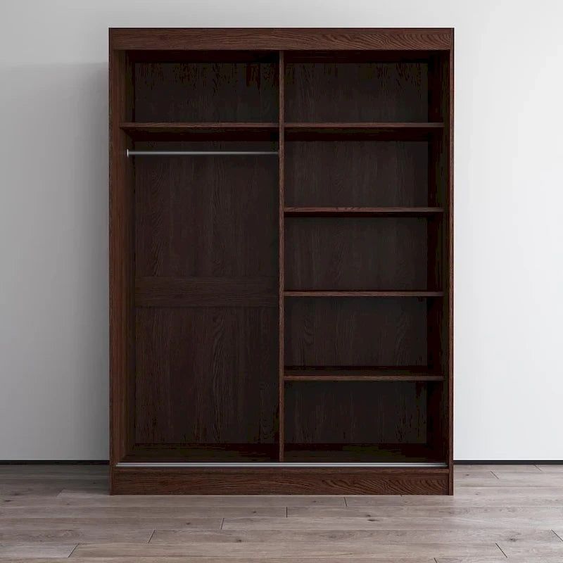 Armoire penderie 2 portes Parasol, miroir, moderne et brillante