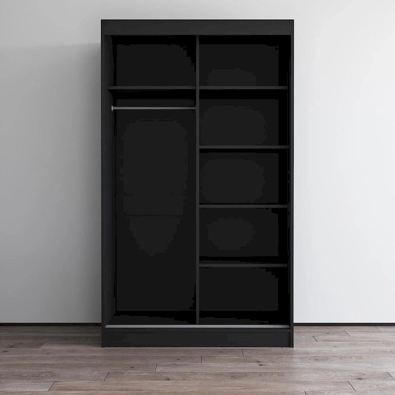 Armoire penderie 2 portes Parasol, miroir, moderne et brillante