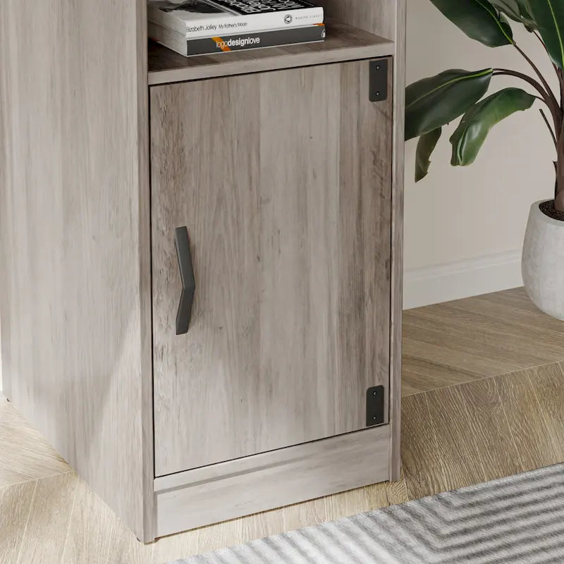 Bureau d'angle en L de 60 pouces avec meuble de rangement pour ordinateur