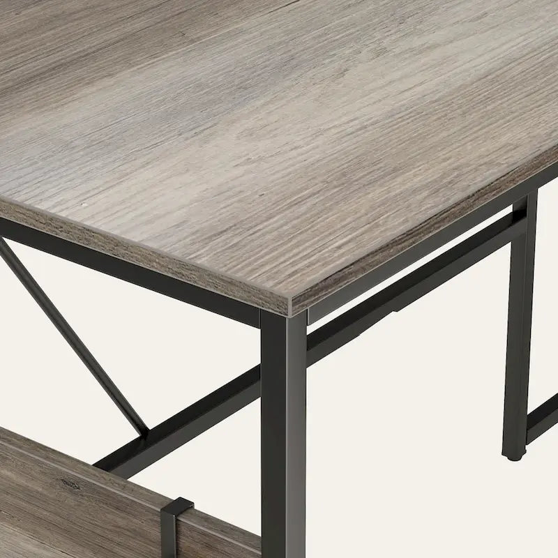 Bureau d'angle en L de 60 pouces avec meuble de rangement pour ordinateur