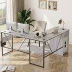 Bureau d'angle en L de 60 pouces avec meuble de rangement pour ordinateur