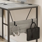 Bureau d'angle en L de 60 pouces avec meuble de rangement pour ordinateur