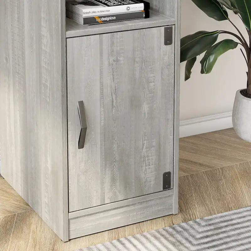 Bureau d'angle en L de 60 pouces avec meuble de rangement pour ordinateur