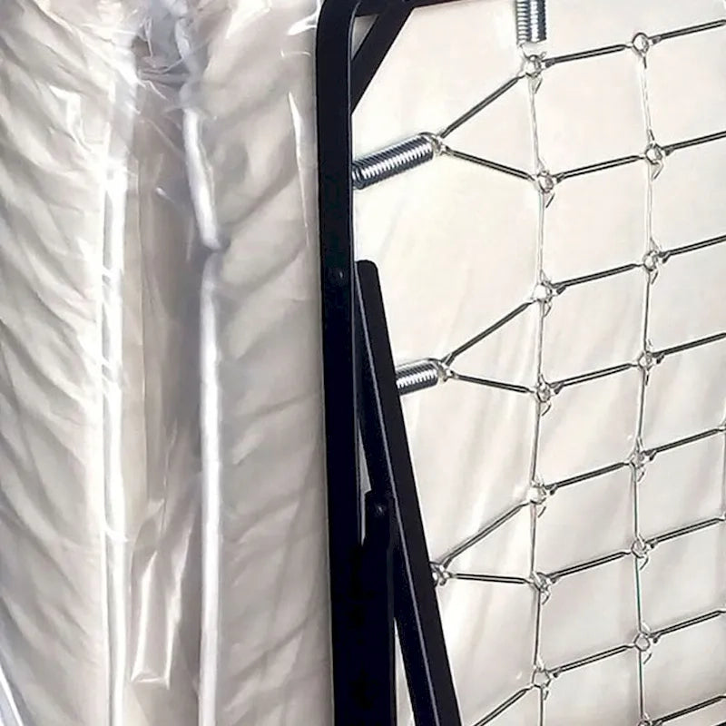 Lit pliant roulant en métal avec matelas de 99 cm et roulettes, noir