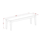 Banc de salle à manger Nicoli avec assise en bois, 54x15x17 pouces