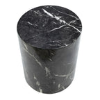 Table d'appoint piédestal ronde Sully, noir et blanc