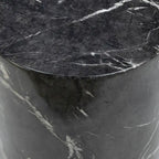 Table d'appoint piédestal ronde Sully, noir et blanc