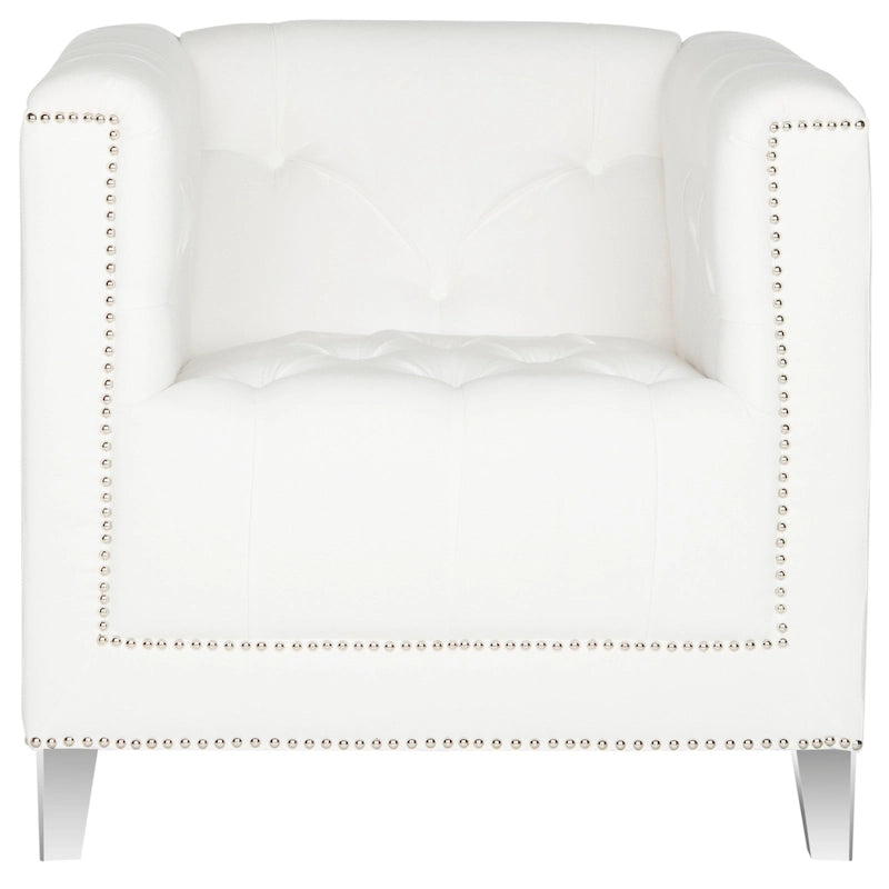 Fauteuil club transparent/Kamilah White – 31,9 x 33,9 x 29,9