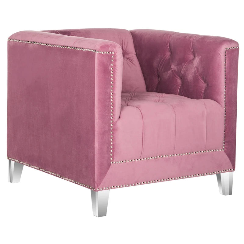 Fauteuil club transparent/Kamilah White – 31,9 x 33,9 x 29,9
