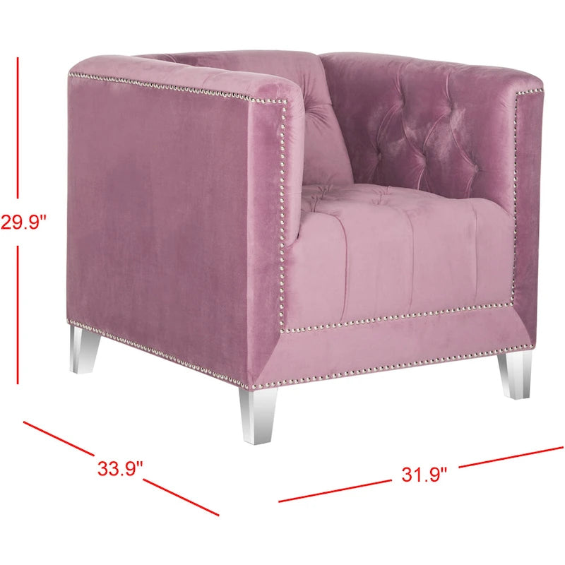 Fauteuil club transparent/Kamilah White – 31,9 x 33,9 x 29,9