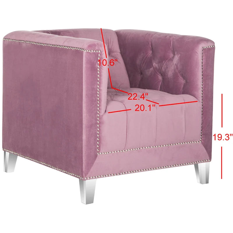Fauteuil club transparent/Kamilah White – 31,9 x 33,9 x 29,9