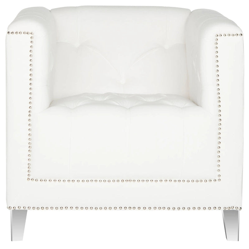 Fauteuil club transparent/Kamilah White – 31,9 x 33,9 x 29,9