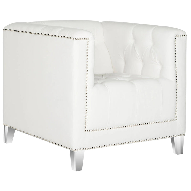 Fauteuil club transparent/Kamilah White – 31,9 x 33,9 x 29,9