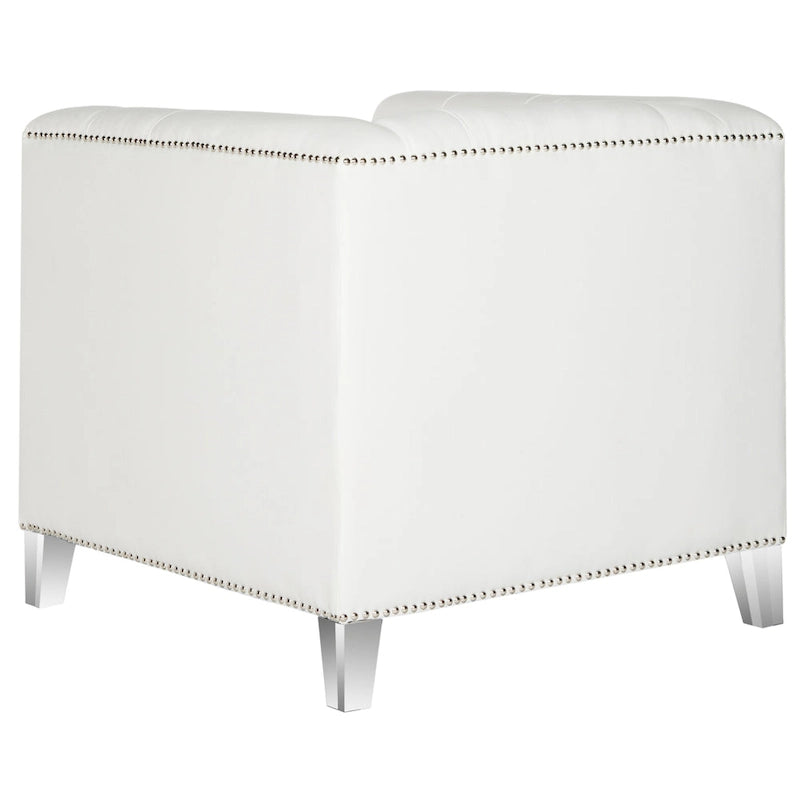 Fauteuil club transparent/Kamilah White – 31,9 x 33,9 x 29,9