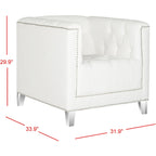 Fauteuil club transparent/Kamilah White – 31,9 x 33,9 x 29,9