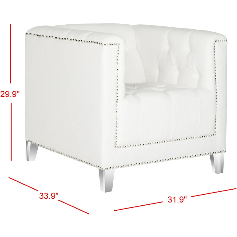 Fauteuil club transparent/Kamilah White – 31,9 x 33,9 x 29,9